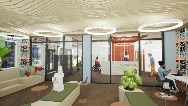 show ground floor community area.