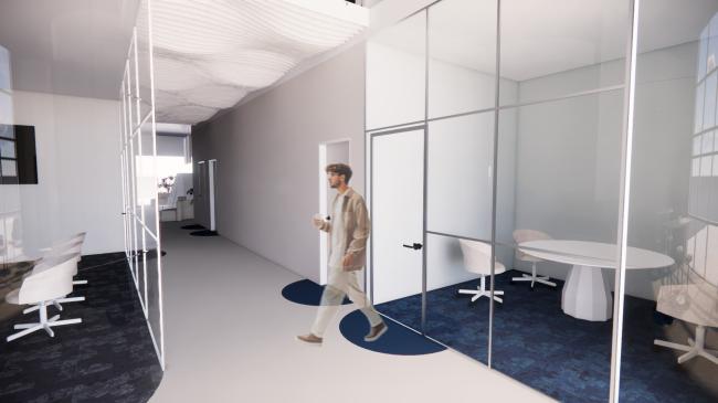 a person standing in a room