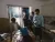 a group of people standing in a room