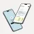 A dynamic 3D mockup showcasing two smartphones displaying a user dashboard and a "Challenge saved" confirmation screen.