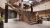 a room filled with furniture and a bench