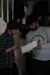 a group of people standing in a room