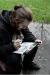 a person sitting on a bench