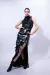  Full-length sequined black dress