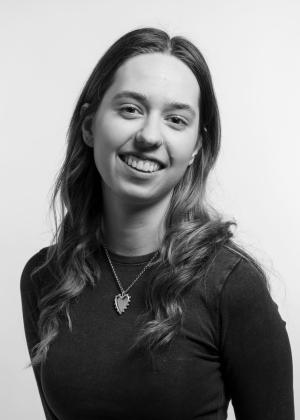 Black and white portrait photograph