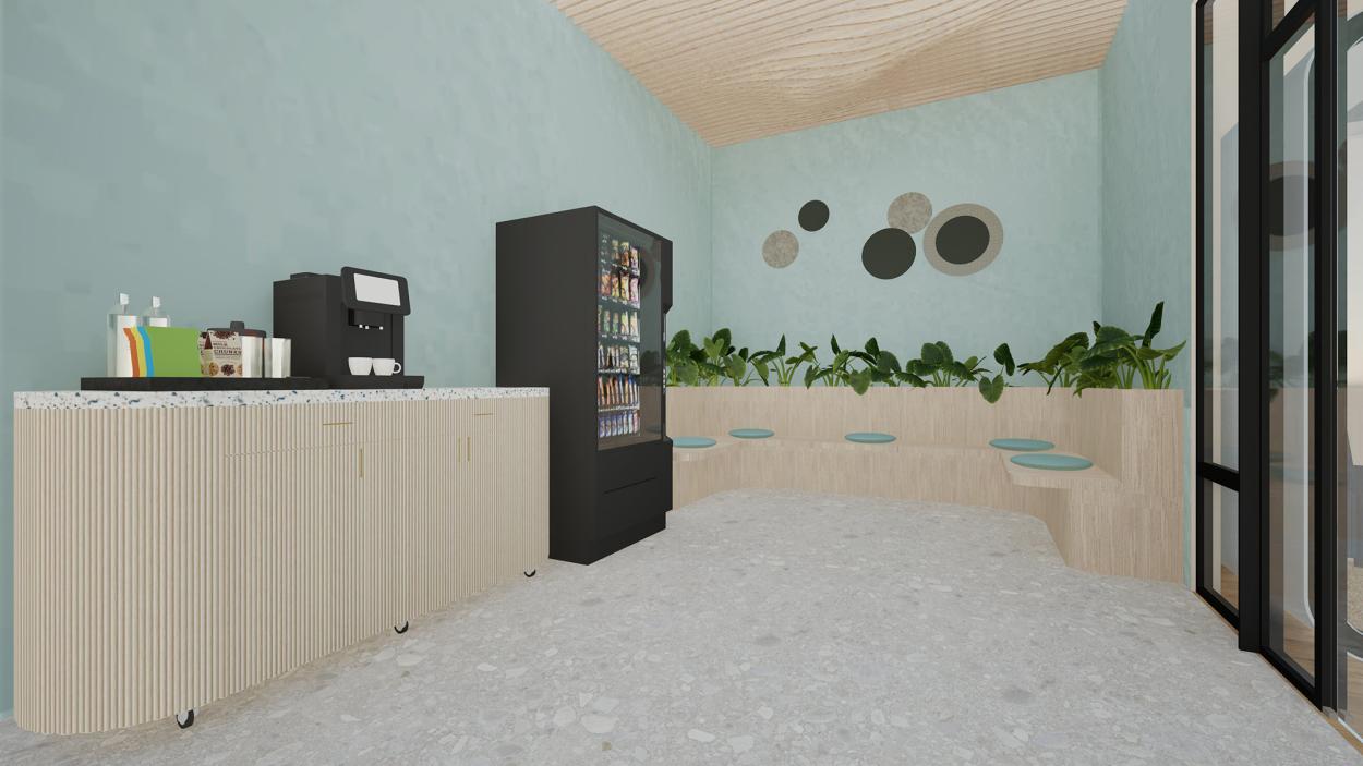 a display in a room