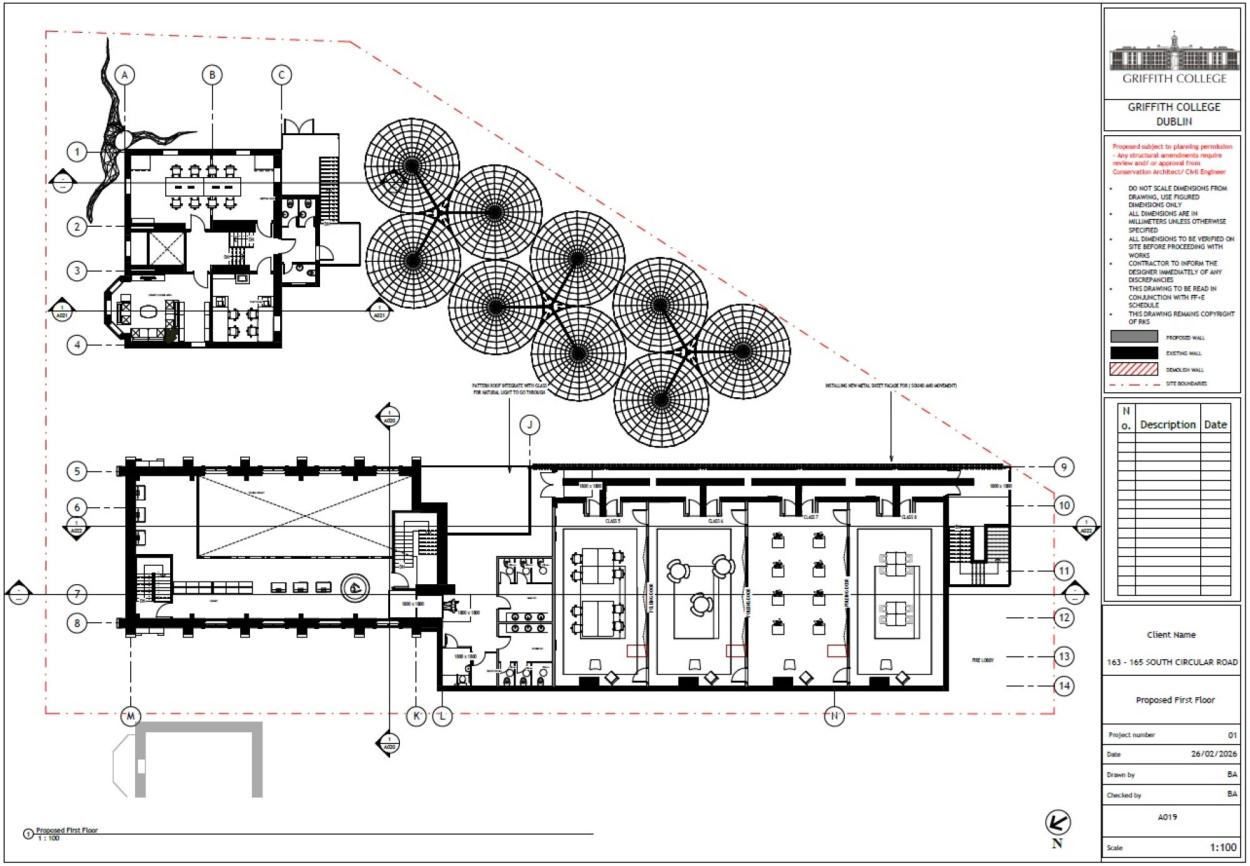 A 2D floor plan for the first floor 