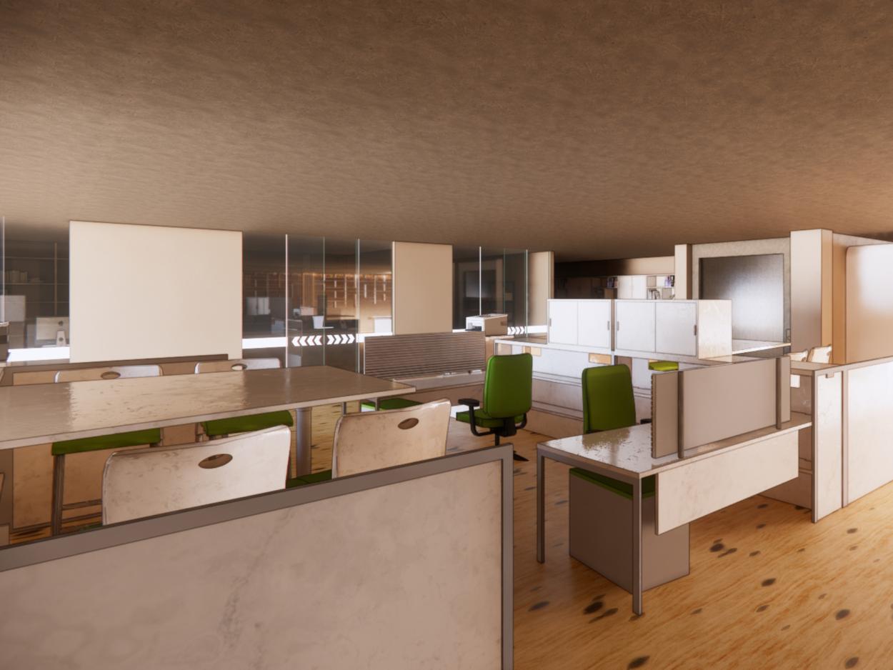 a kitchen with lots of counter space