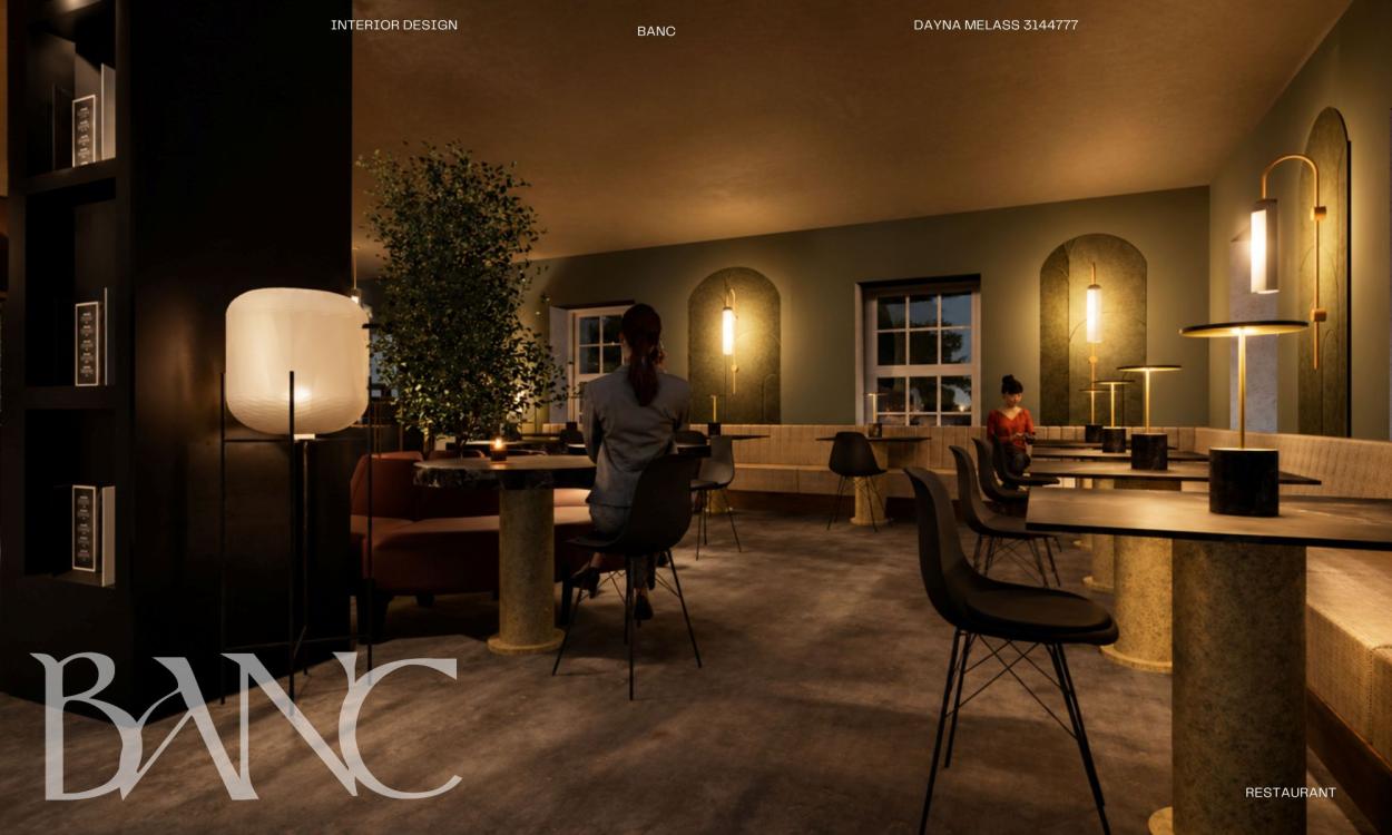Rendered image of the hotel design restaurant.