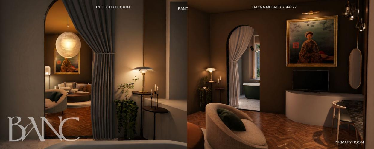 Rendered images of the primary room.