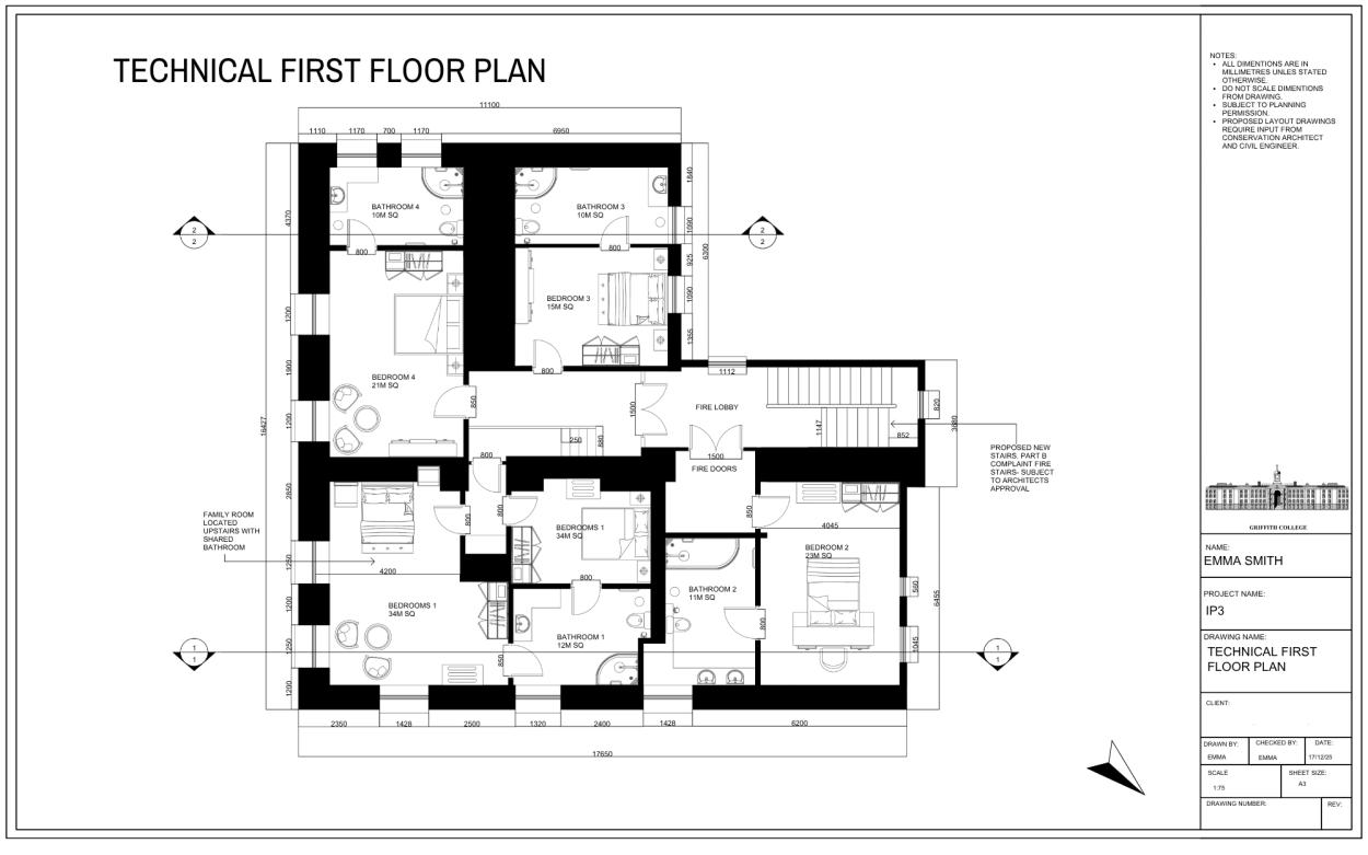 Image shows technical first floor plan.