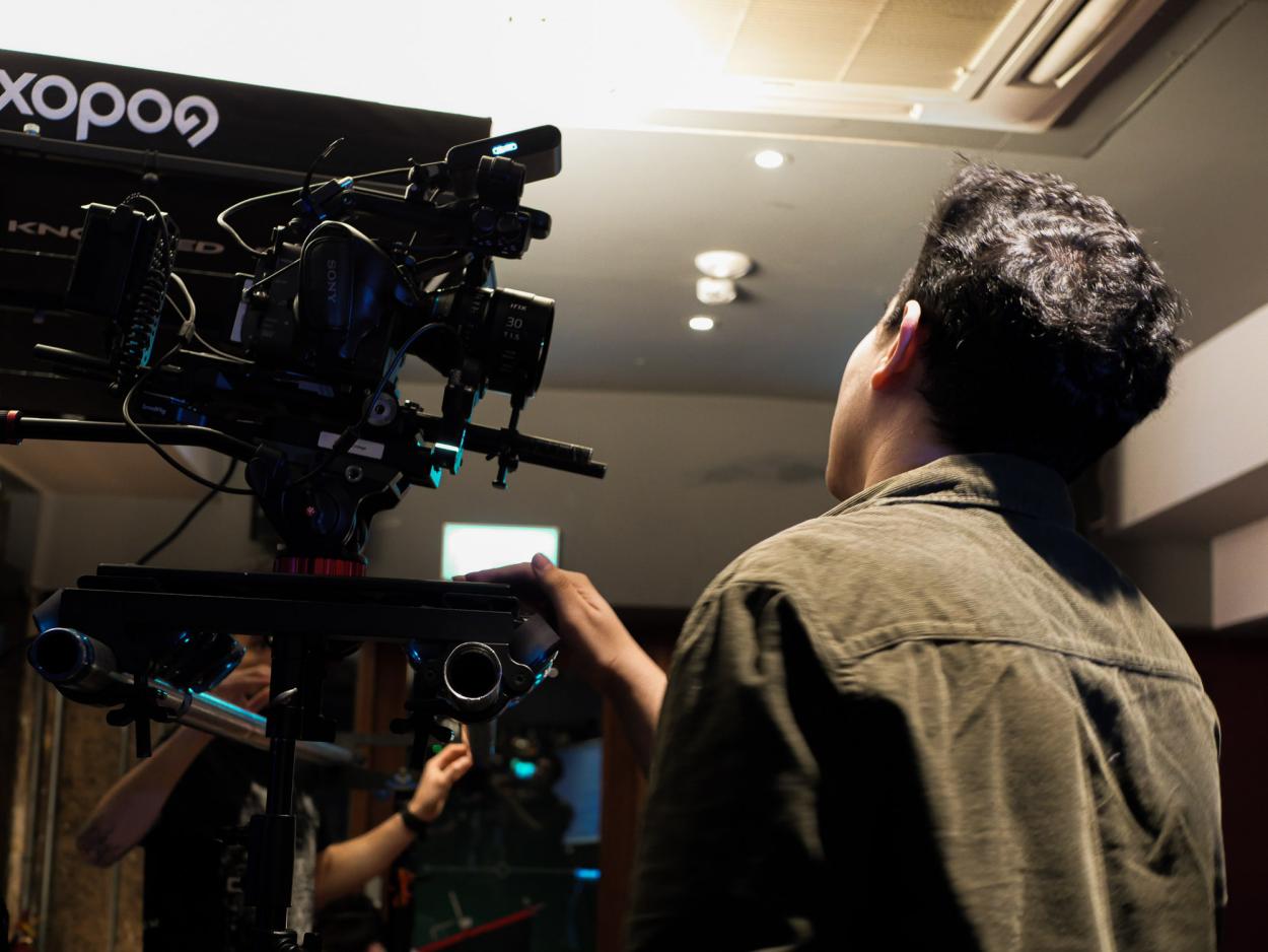 Ivan Chavira (DoP / co-director) testing a dolly set-up on the set of Only Way Out is Through (Gentle Threats, Chapter 2). 