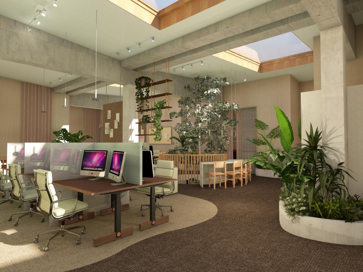 a living room filled with furniture and a tv