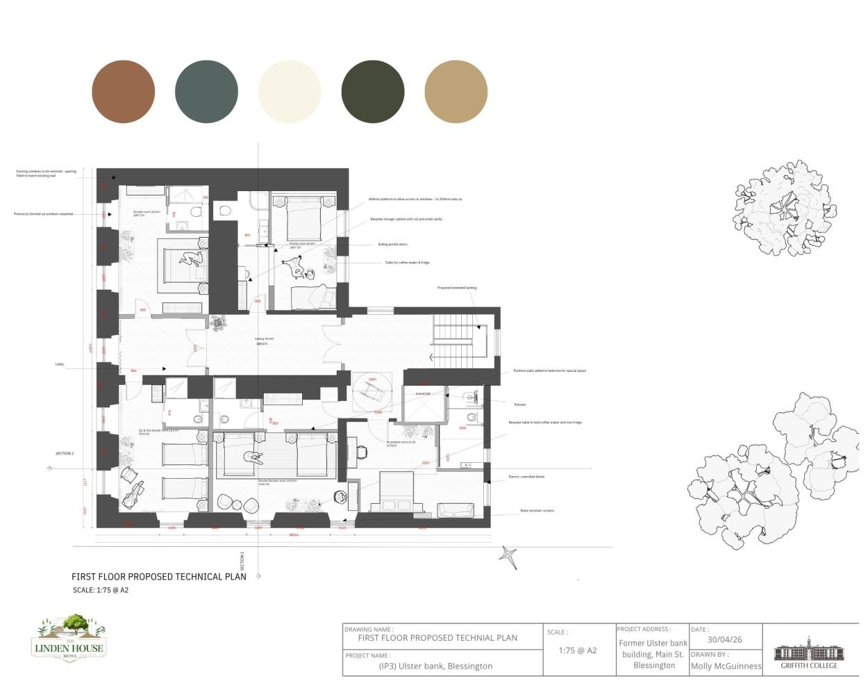 Image shows a First floor technical plan