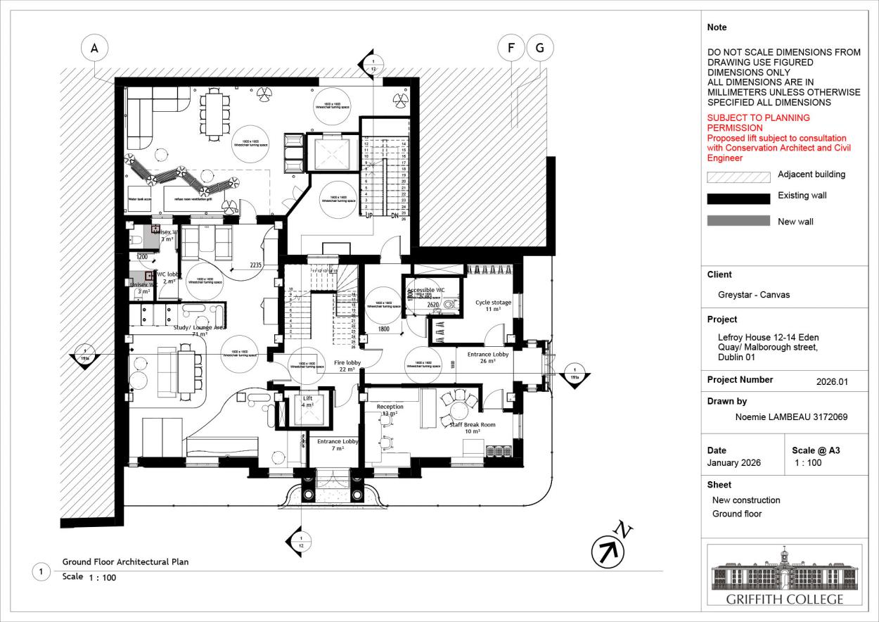 image shows the ground floor technical drawing.