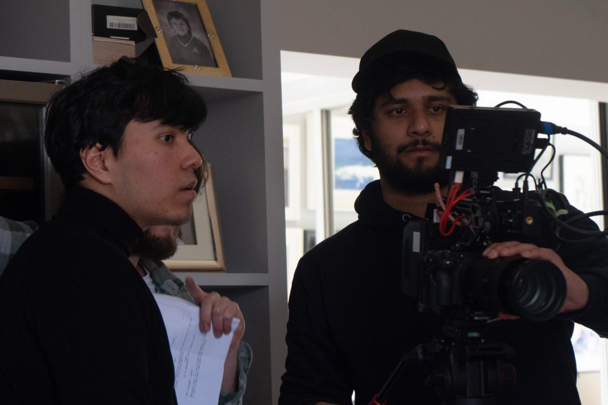 a couple of people that are looking at the camera