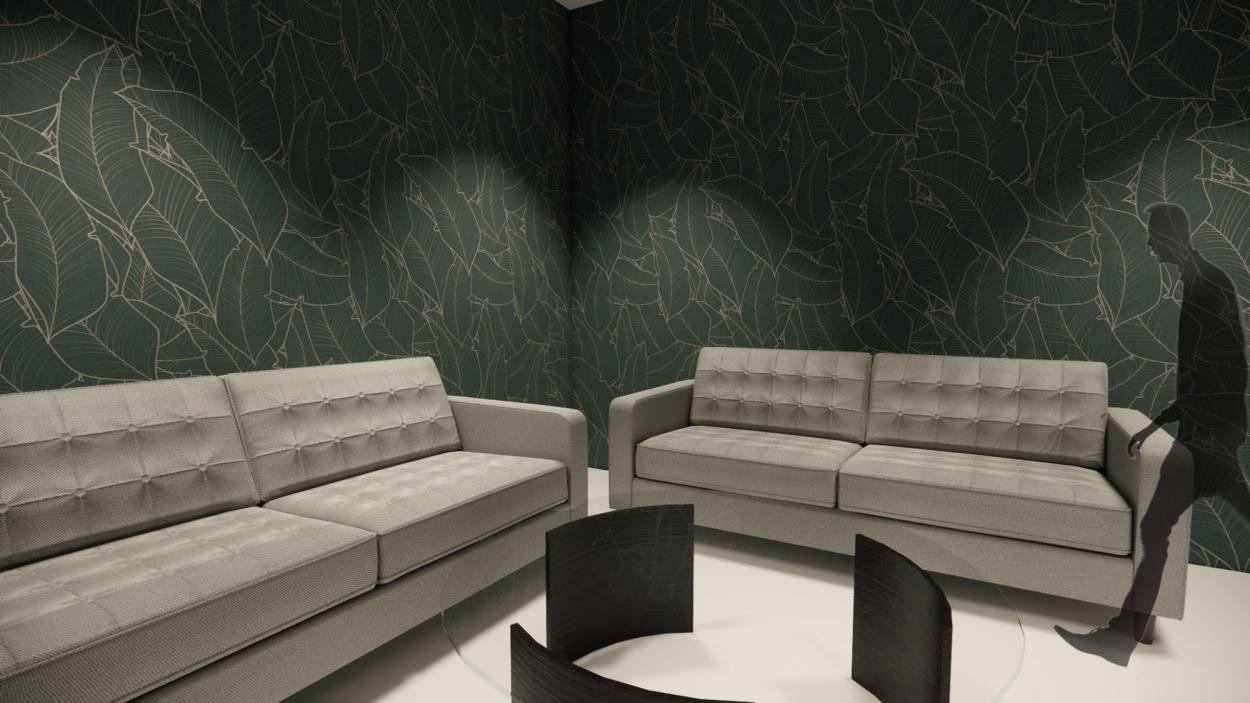 a brown leather couch in a living room