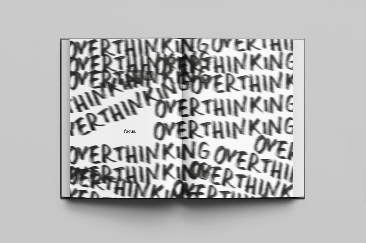 Expressive typography in the The Little BIG Book of Grief, focusing on visual language and emotion.