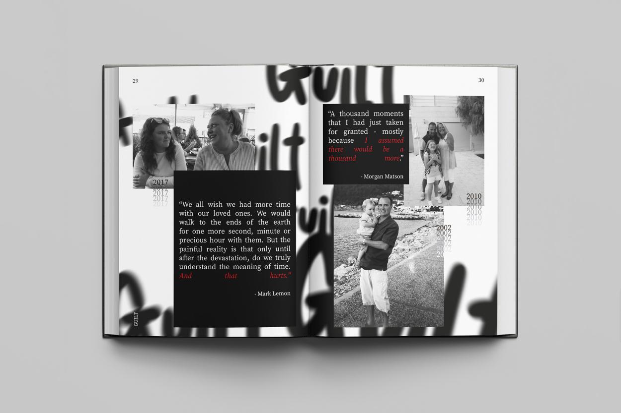 A very important few pages in The Little BIG Book of Grief visually depicting the harsh reality of grief. 