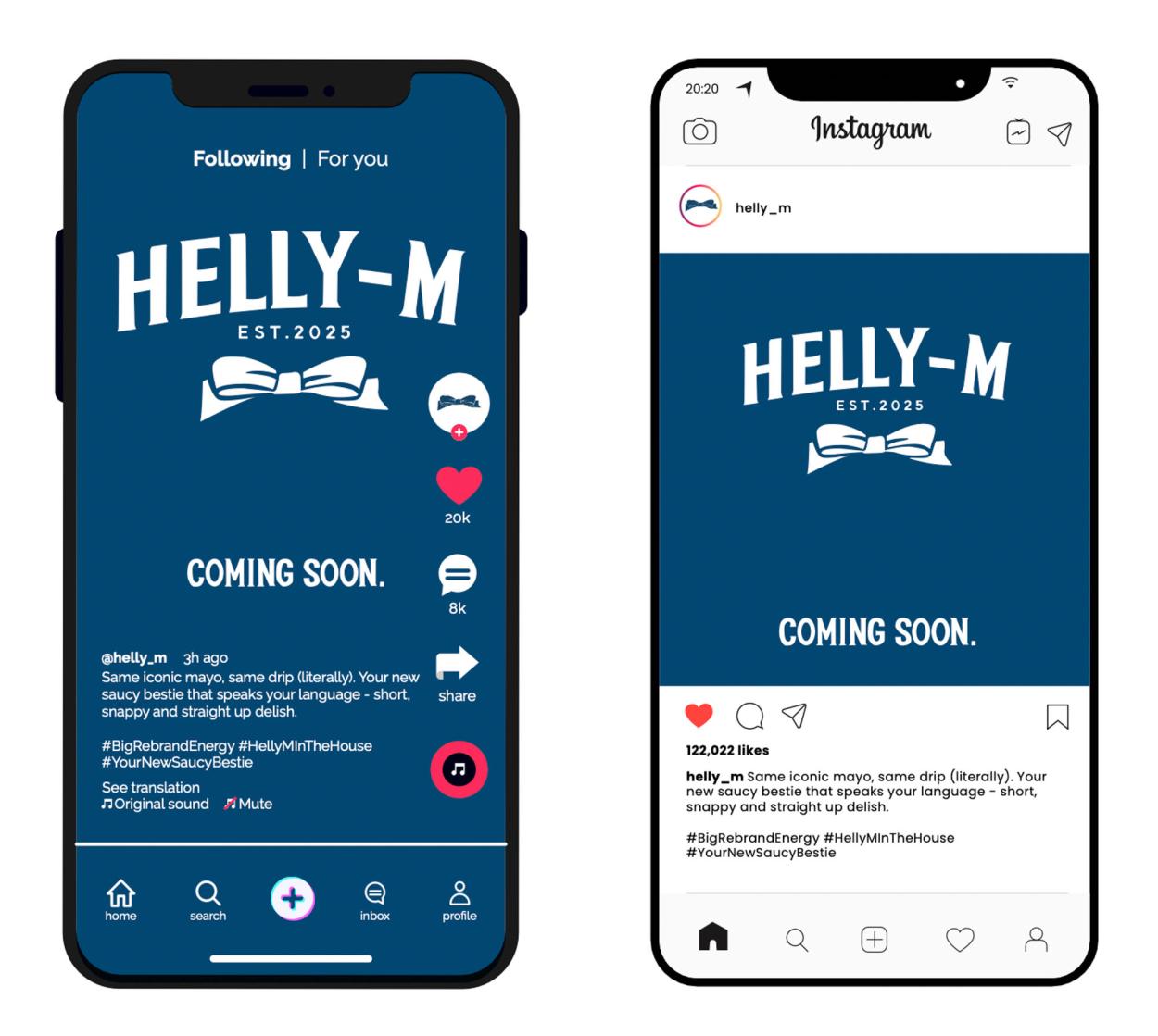 Social media promotion pieces for Hellmanns x Helly-M.