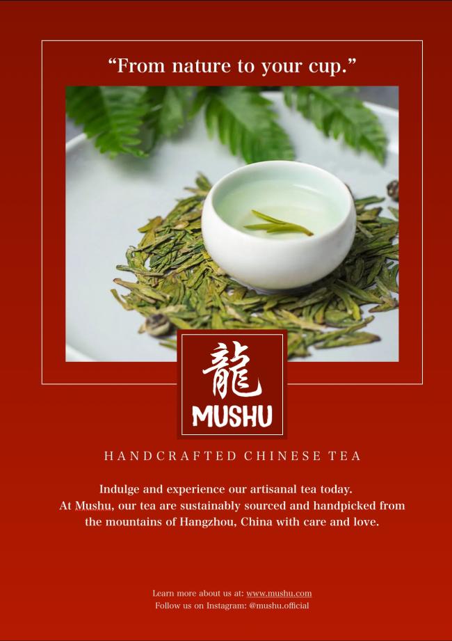 Poster ad campaign for Mushu Tea 