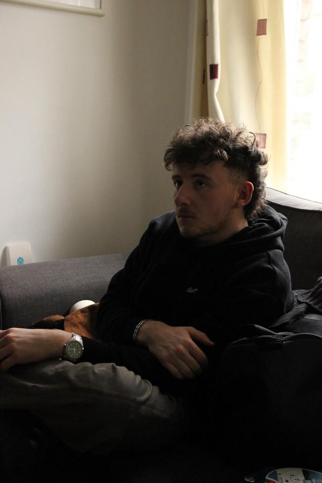 a man sitting on a table
