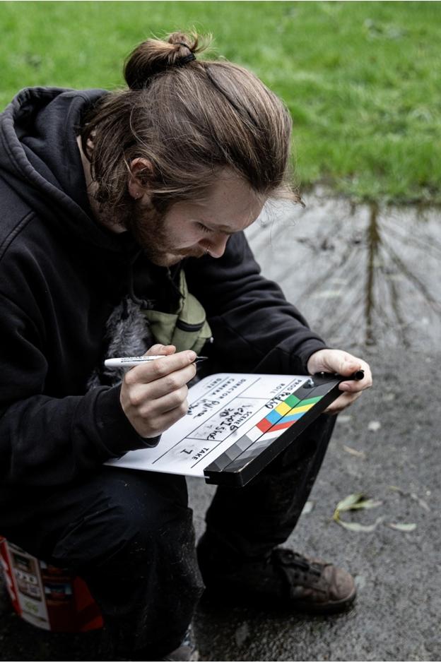 a person sitting on a bench