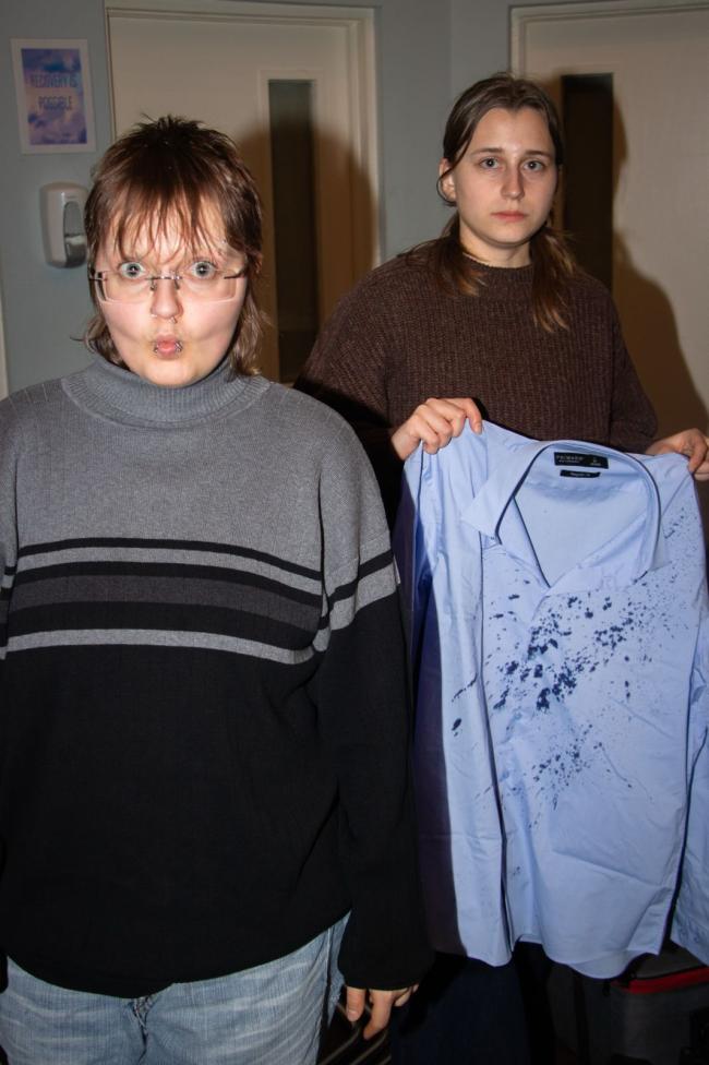 a couple of people posing for the camera
