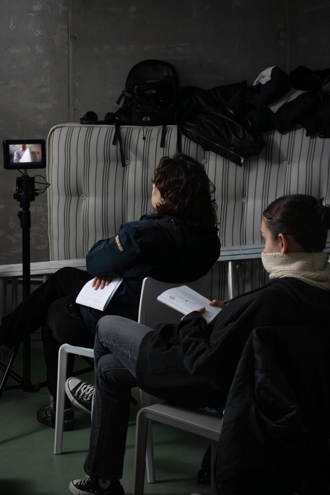 a group of people in a room