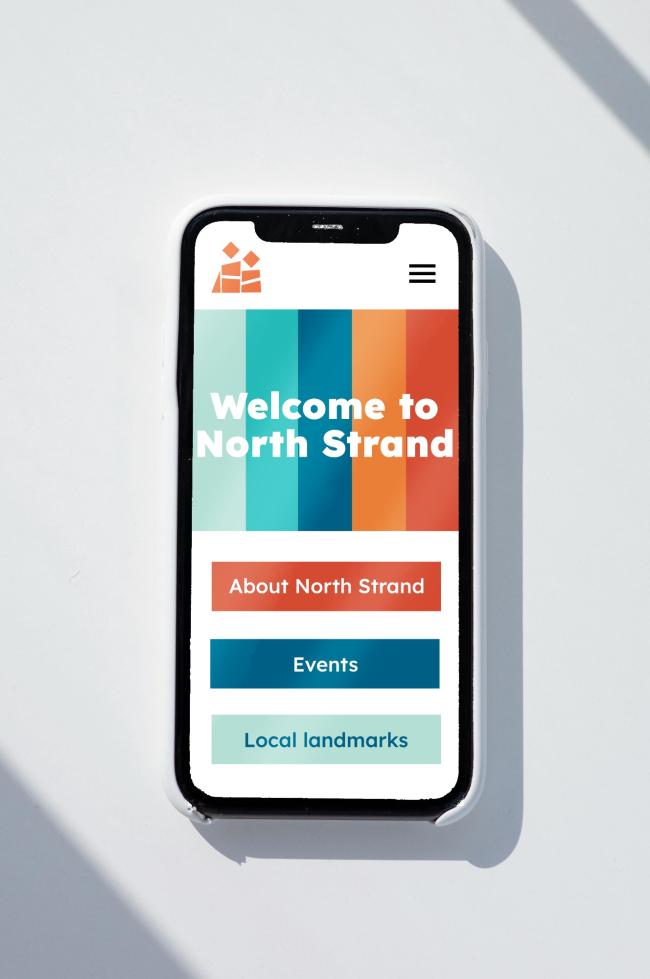 A smartphone with an open webpage of North Strand Residents Association. 