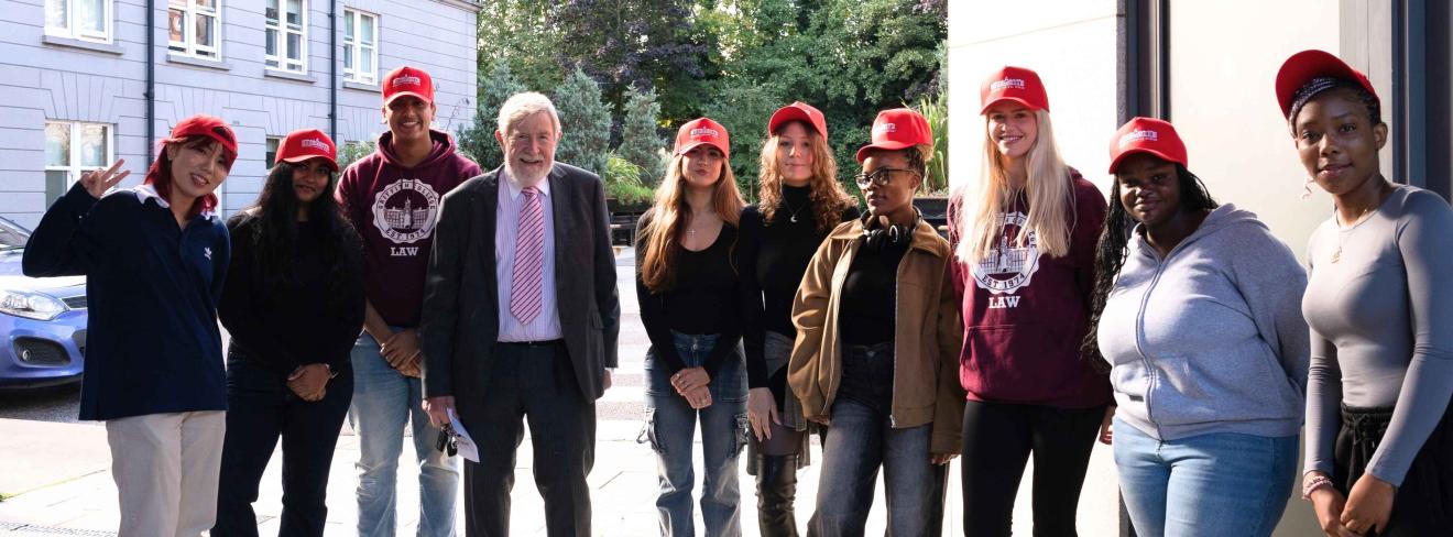 Student volunteers welcoming incoming students at Induction