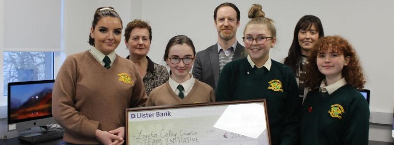 Loreto College Crumlin students and Griffith College staff in the new computer lab