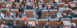 Lecture hall filled with students