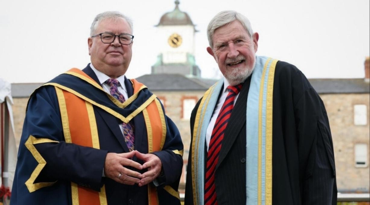 Joe Duffy Receiving Award at Griffith College Dublin