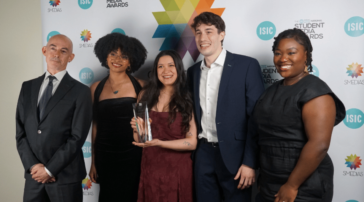 a group of smedia winners posing for a photo